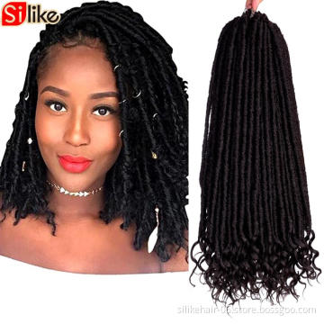 Goddess faux Locs crochet braid african hair extensions 18 "Soft Curly Dreadlocks  braids pictures dread braids styles Crochet